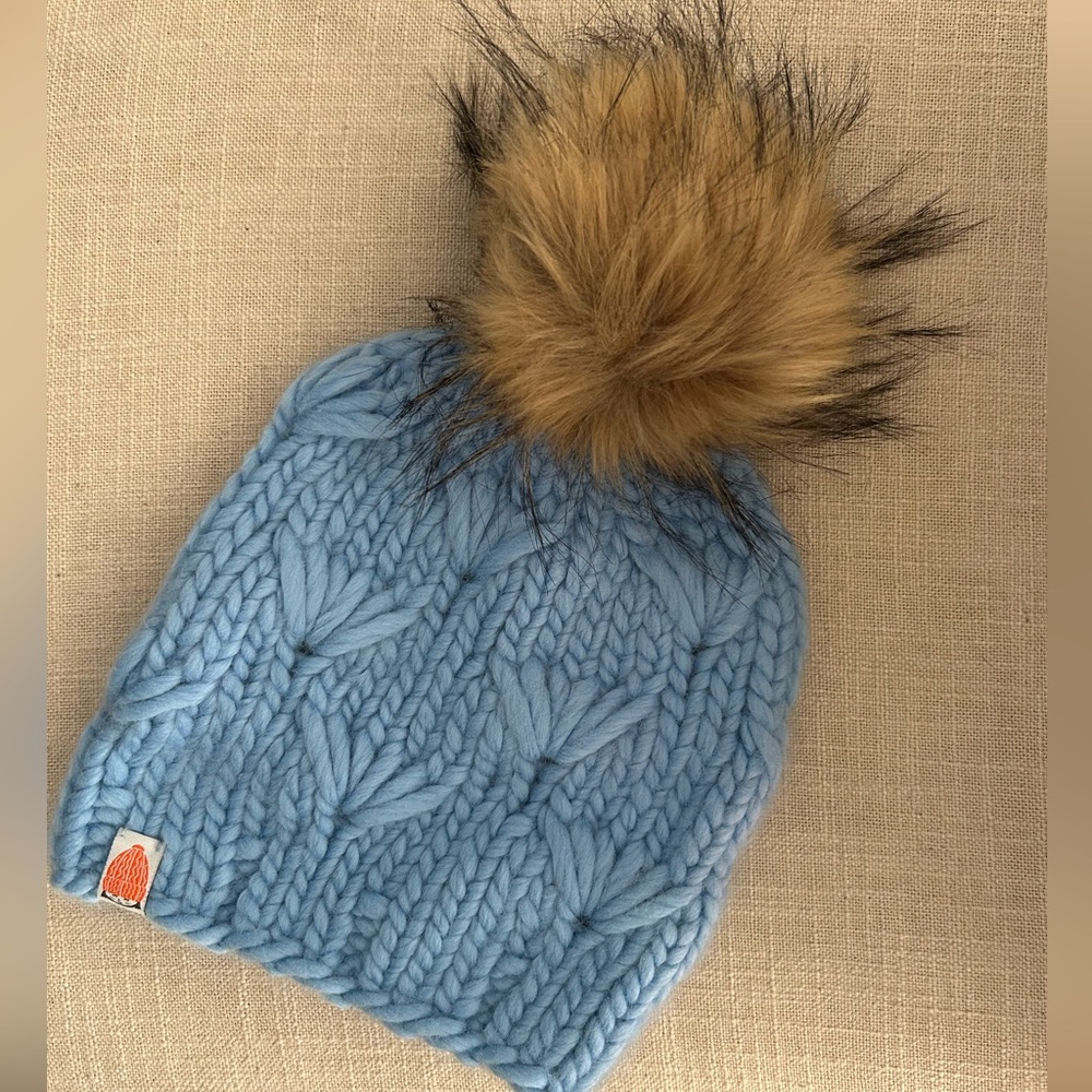STIK Motley Blue Pom-Pom Beanie